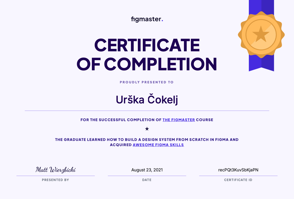 Certifikat Figmaster