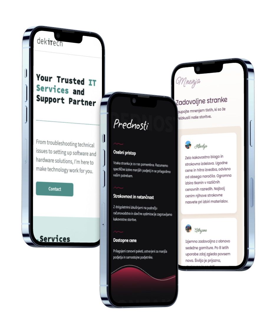 iPhone mockup - primer digitalne vizitke