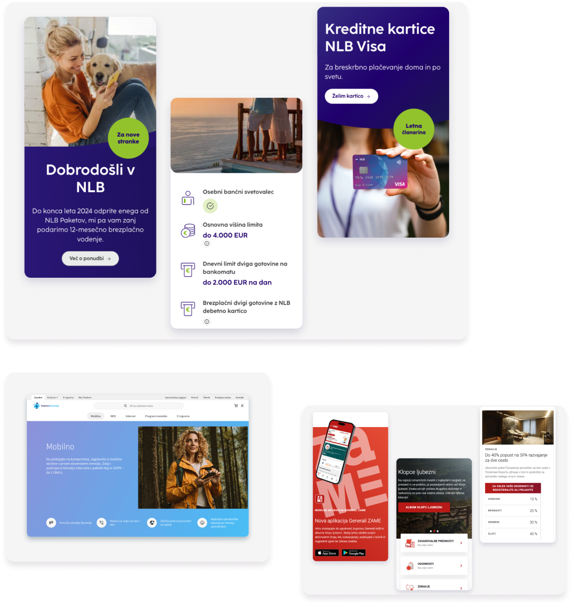Renderspace Reference in primeri NLB, Telekom, Generali